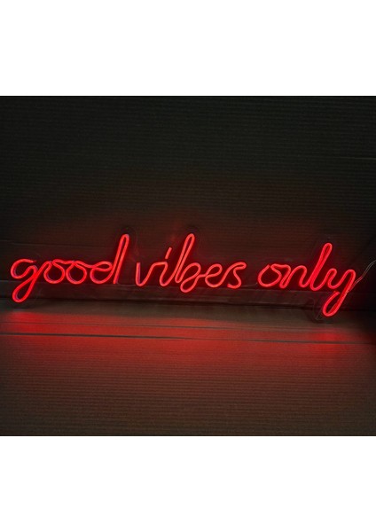 Good Vibes Only Işıklı Neon Duvar Dekarasyon 80*22 cm