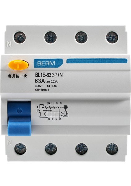 BL1E-63 3p+N 63A Rccb Kaçak Akım Devre Kesici 400V 30MA Elektrik Kaçağı Koruması Mini Devre Kesici (Yurt Dışından) fiyatları