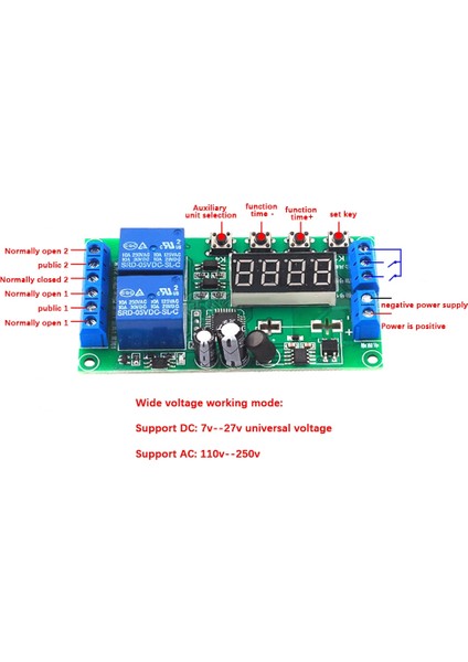Iki Yönlü Gecikme Rölesi Modülü Darbe Tetikleyici Dc 7-30V (Yurt Dışından)