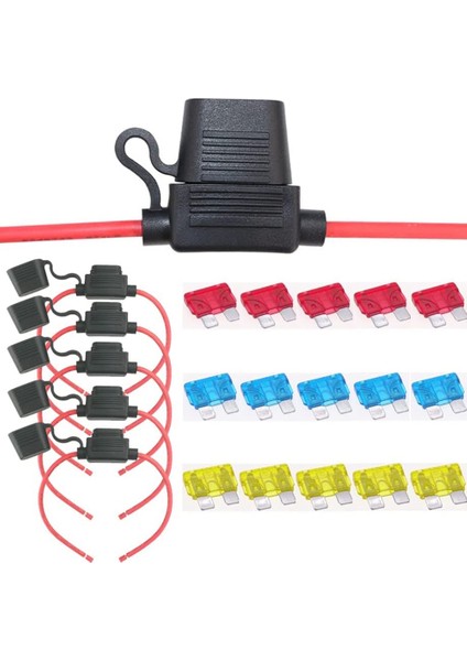 Adet 14 Ayar Awg Sigorta Tutucu Su Geçirmez Toz Geçirmez Inline Sigorta Kutusu Araba Tekne Suv Için (Yurt Dışından)