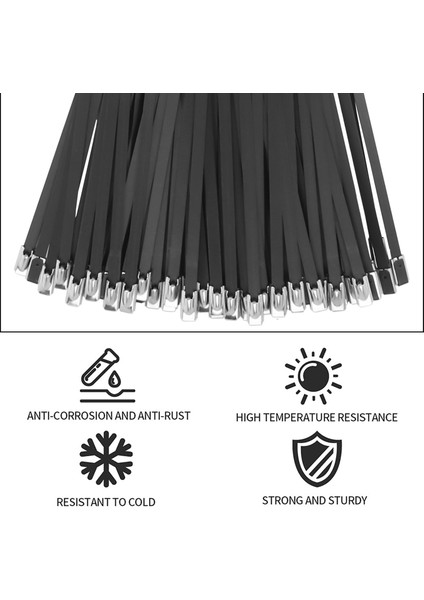 100 Adet/grup, 4.6MMX300MM Pvc Plastik Kaplamalı SS304 Paslanmaz Çelik Kablo Bağı (Yurt Dışından) fırsatları