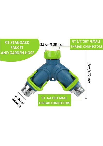 Hortum Ayırıcı 2 Yollu, Bahçe Hortumu Ayırıcı, Başparmak Kontrol Vanalı Pirinç Y Hortum Ayırıcı, 3/4 Inç Su Hortumu Ayırıcı (Yurt Dışından) modelleri