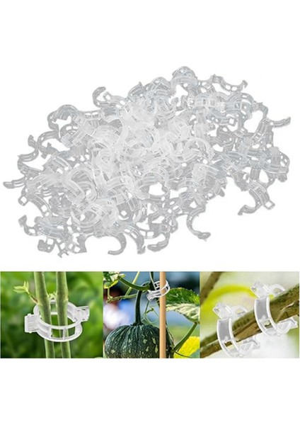 200 Adet Güvenli Plastik Bitki Klipsi, 2024 Yükseltme Bitki Destek Klipsleri, Tırmanma Bitkileri Için Bahçe Klipsleri (Yurt Dışından)