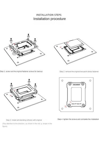 Coolmoon BC-1700 Intel 12. Nesil Cpu Bükülme Düzeltme Sabitleme Tokası LGA1700 Toka Sabitleme Yedek Alüminyum Kiti, A (Yurt Dışından) fiyatları