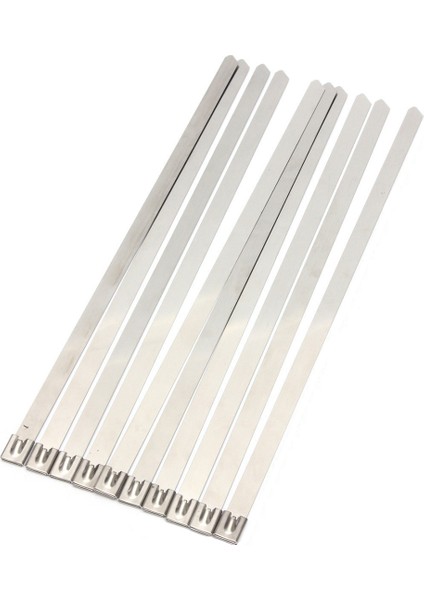 10 Adet 0.39" x 15.75" Paslanmaz Çelik Metal Kablo Zip Kravat Sarma Egzoz Askıları (Yurt Dışından) fiyatları