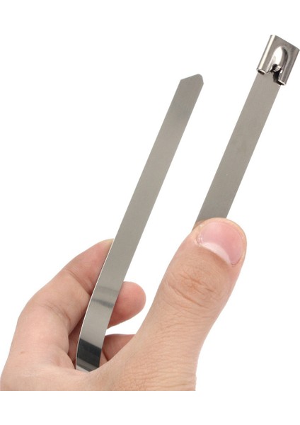 10 Adet 0.39" x 15.75" Paslanmaz Çelik Metal Kablo Zip Kravat Sarma Egzoz Askıları (Yurt Dışından) modelleri
