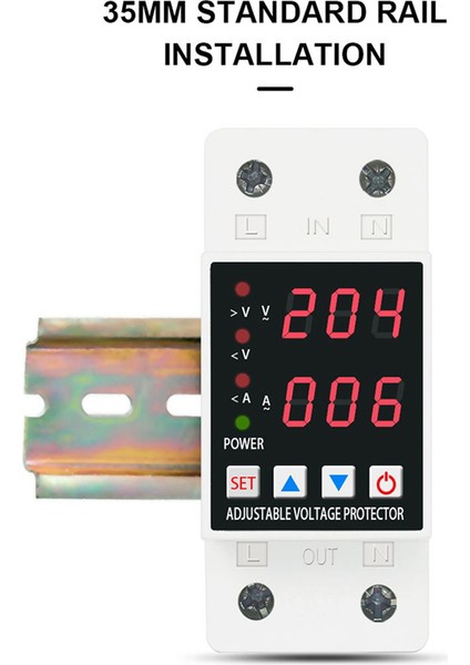 Din Ray Ayarlanabilir Aşırı Gerilim ve Düşük Gerilim Koruyucu Çift Ekranlı Koruyucu Cihaz Rölesi (40A) (Yurt Dışından) indirimleri