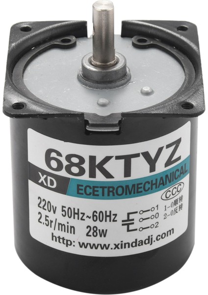 1 Adet 68KTYZ Mini Dişli Motor Ac 220V 28W 2.5r/min Büyük Tork Sabit Mıknatıslı Senkron Dişli Motor (Yurt Dışından)