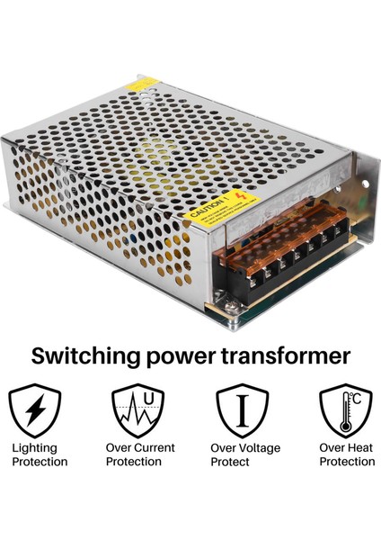Dc 12V 10A 120W Anahtarlama Güç Kaynağı Düzenlenmiş Trafo / Aşırı Yük, Aşırı Gerilim Koruması ile Güvenlik Tasarımlı Alüminyum Güç Trafosu (Yurt Dışından)