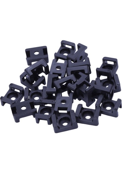 Vida Braketi Montaj Sele Tabanları Kablo Bağı Braketi 23MMX16MM 30 Adet Siyah (Yurt Dışından)