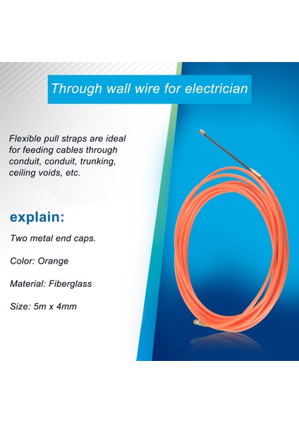 4mm 5 Metre Turuncu Kılavuz Cihazı Naylon Elektrik Kablosu Itme Çektirme Kanalı Yılan Rodder Olta Teli (Yurt Dışından) fırsatları