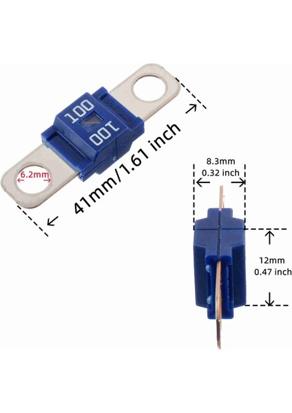 Amı/midi Sigorta 100A Yüksek Akım Sigortası Cıvatalı Sigorta 100 Amp Arabalar, Kamyonlar, Inşaat Araçları, Otobüsler, Karavanlar Için 10 Adet (Yurt Dışından) modelleri