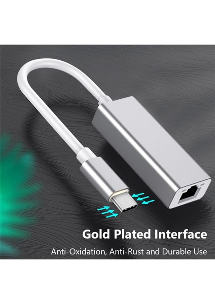 Type-C Gigabit Ağ Kartı Usb-C - RJ45 Ethernet Adaptörü 100MBPS Ağ Kartı MacBook Pro Samsung Galaxy Için (Yurt Dışından) fiyatları