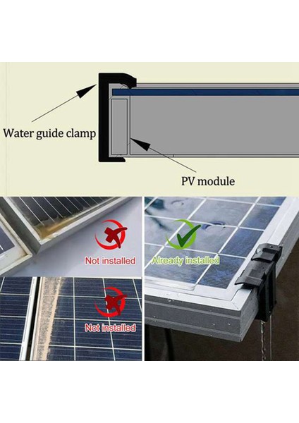 20 Adet Fotovoltaik Panel Drenaj Toka Yüzey Plakası Güneş Panelı Su Tahliye Klipsi Güneş Panelı Boşaltma Siyah 40MM (Yurt Dışından) fiyatları