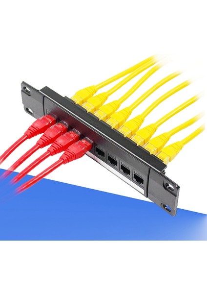 Bağlantı Noktalı Düz Cat6 Patch Panel RJ45 Ağ Kablosu Adaptör Jakı Ethernet Dağıtım Çerçevesi (Yurt Dışından)
