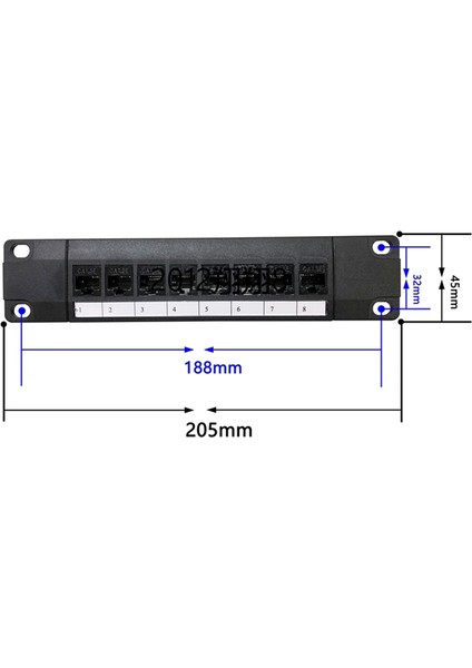 Bağlantı Noktalı Düz Cat6 Patch Panel RJ45 Ağ Kablosu Adaptör Jakı Ethernet Dağıtım Çerçevesi (Yurt Dışından)