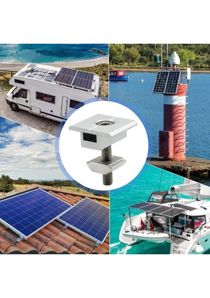 10'lu Güneş Paneli Braketi Paketi Merkezi Klips 35 mm T Şekilli Pv Modülü Braket Klipsi, Rv Çatılar Için Yüksekliği Ayarlanabilir (Yurt Dışından) indirimleri
