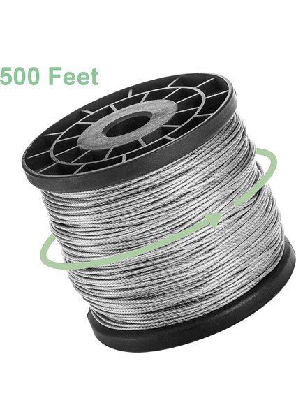 1/16 Inç x 500 Feet Tel Halat Kablo, Dış Mekan Çamaşır Ipi Için Örgülü Tel Örgülü Halat Uçak Kablosu, Kafes, (Yurt Dışından) fiyatları