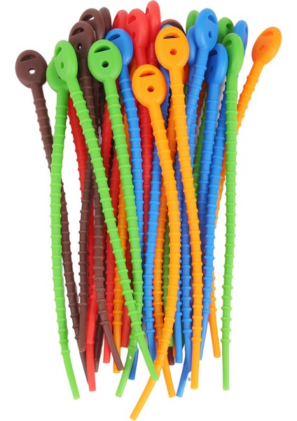 30 Pcs Silikon Kablo Bağları, Dayanıklı Fermuarlı Bağlar, Çanta Mühür Klipsleri, Kablo Askıları, Ekmek Bağları, Ev Ofis Için Kauçuk Büküm Bağları (Yurt Dışından)
