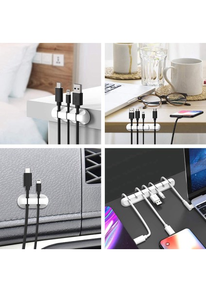 Beyaz Kablo Klipsleri, Kablo Düzenleyici Kablo Düzenleyici, Masa Ev ve Ofis Için 2 Paket Kablo Tutucu (5, 3 Yuva) (Yurt Dışından) fiyatları