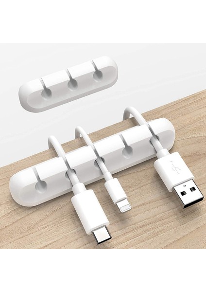 Beyaz Kablo Klipsleri, Kablo Düzenleyici Kablo Düzenleyici, Masa Ev ve Ofis Için 2 Paket Kablo Tutucu (5, 3 Yuva) (Yurt Dışından) indirimleri