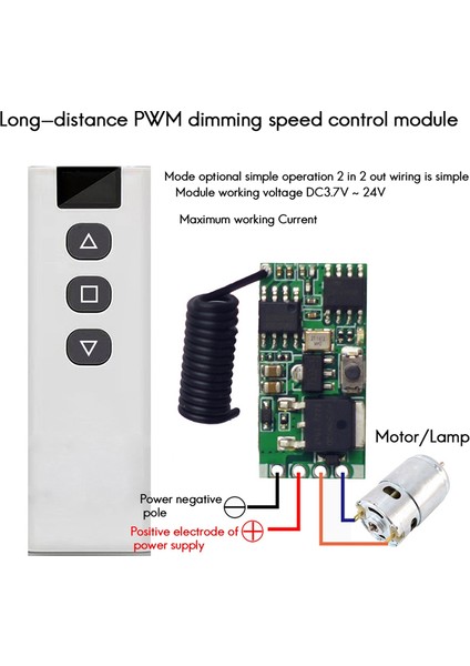 1 Adet Kablosuz Denetleyici Dc Motor Hız Regülatörü 3.7-24V Yüksek Güçlü Sürücü Modülü (Yurt Dışından)