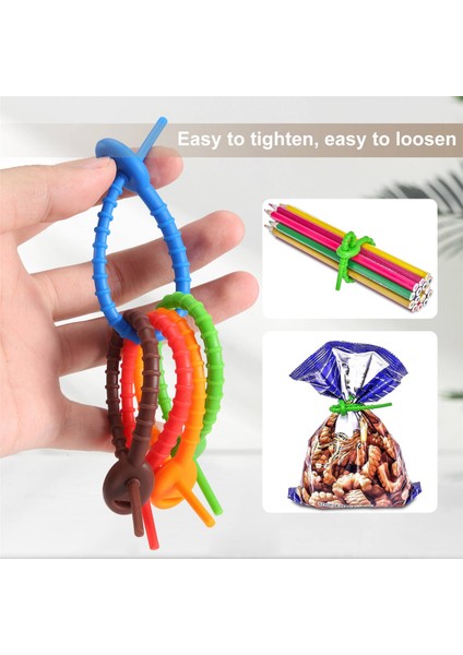 30 Pcs Silikon Kablo Bağları, Dayanıklı Fermuarlı Bağlar, Çanta Mühür Klipsleri, Kablo Askıları, Ekmek Bağları, Ev Ofis Için Kauçuk Büküm Bağları (Yurt Dışından) indirimleri