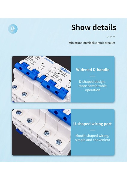 Tomzn 2p+2p Mts Tomzn Ac Çift Güç Manuel Transfer Anahtarı Devre Kesici Mcb 50HZ/60HZ, 63A (Yurt Dışından) fırsatları