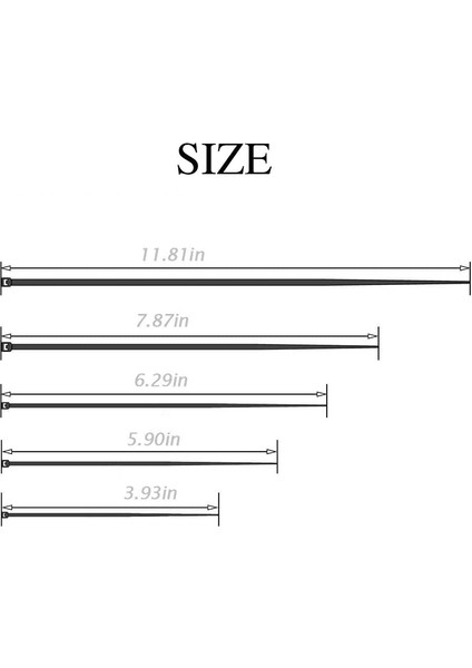 500 Adet Kablo Bağları Siyah Ağır Hizmet Fermuarlı Bağlar 2,5 x 100 Mm, 2,5 x 150 Mm, 2,5 x 160 Mm, 2,5 x 200 Mm, 2,5 x 300 mm (Yurt Dışından) fiyatları