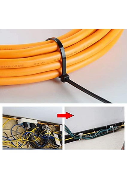 500 Adet Kablo Bağları Siyah Ağır Hizmet Fermuarlı Bağlar 2,5 x 100 Mm, 2,5 x 150 Mm, 2,5 x 160 Mm, 2,5 x 200 Mm, 2,5 x 300 mm (Yurt Dışından) modelleri