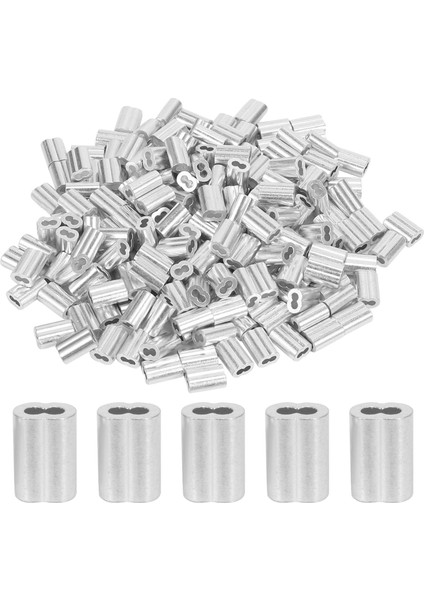 200 Adet 1/16 Inç Kablo Yüksük Seti Alüminyum Alaşımlı Sıkma Döngü Kolu Tel Halat Için (Yurt Dışından)