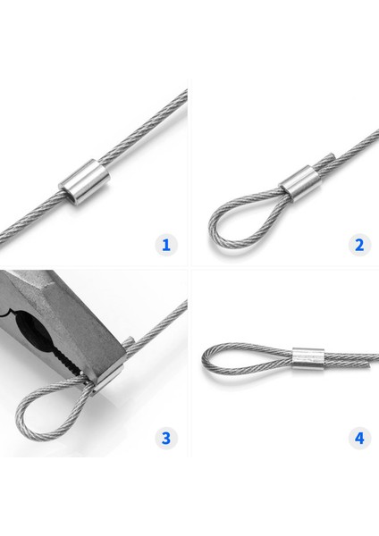 200 Adet 1/16 Inç Kablo Yüksük Seti Alüminyum Alaşımlı Sıkma Döngü Kolu Tel Halat Için (Yurt Dışından) indirimleri