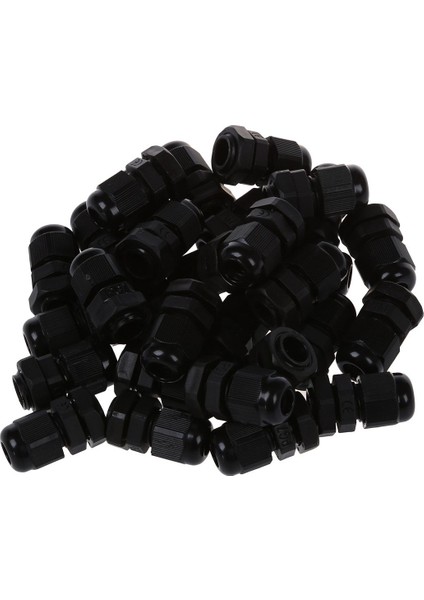 4-7mm Çaplı Kablo Için 30 Adet Pg7 Su Geçirmez Konnektör Rakoru Siyah (Yurt Dışından)