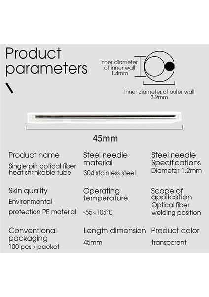 2000 Adet 60MM Optik Fiber Isı Büzüşmeli Tüp Ftth Fiber Ekleme Koruma Kovanları Ince Tüp (Yurt Dışından)