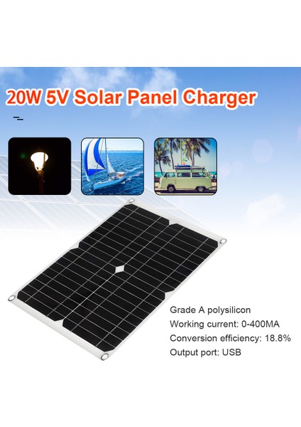 20W 18V Araba Aküsü Güneş Enerjisi Şarj Cihazı Açık Taşınabilir USB Monokristal Güneş Paneli Cep Telefonu Eylem Kamera Araba Için (Yurt Dışından) modelleri