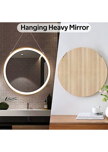 Ayarlanabilir Resim Asılı Tel 2 Adet Ayna Çerçevesi Kiti 2 M x 1.5 mm Ağır Hizmet Tipi Paslanmaz Çelik Tel Halat (Yurt Dışından) fiyatları