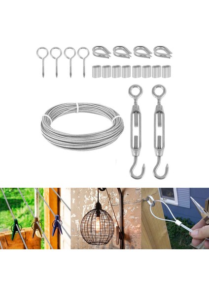 Kablo Kiti 15M/3MM Paslanmaz Çelik Tel Halat Tırmanma Tesisleri Için Pvc Kaplı Bahçe Tel Korkuluk (Yurt Dışından)