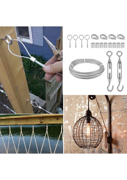 Kablo Kiti 15M/3MM Paslanmaz Çelik Tel Halat Tırmanma Tesisleri Için Pvc Kaplı Bahçe Tel Korkuluk (Yurt Dışından)