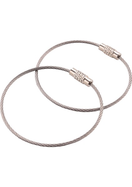 20 Adet Paslanmaz Çelik Tel Anahtarlık Halka Tutucu Metal Kablo Tel Ipi Açık Havada Asılı Için Vida Kilitleme ile (Yurt Dışından)