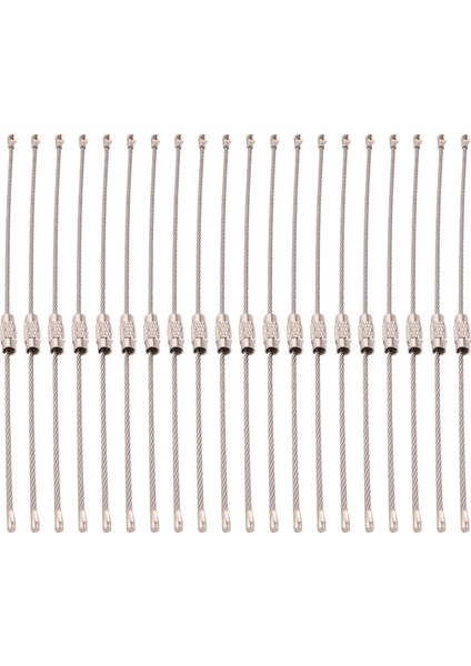 20 Adet Paslanmaz Çelik Tel Anahtarlık Halka Tutucu Metal Kablo Tel Ipi Açık Havada Asılı Için Vida Kilitleme ile (Yurt Dışından) fiyatları