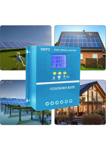 60A Mppt Güneş Şarj Kontrol Cihazı 12V 24V 36V 48V Akü Sistemi Otomatik, Pv Güneş Paneli Regülatörü (Yurt Dışından)