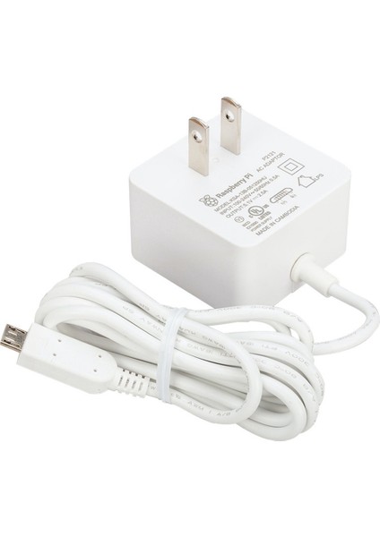 5.1V 2.5A Mikro-Usb Güç Kaynağı Adaptörü Raspberry Pi 3b+/3b/zero 2W Mikro-Usb 12.5W Güç Şarj Cihazı Abd Fişi (Yurt Dışından)