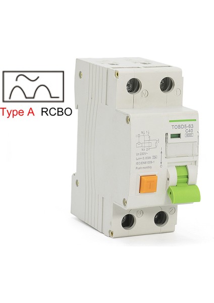 Tip A Rcbo 6ka 1p+N Aşırı Akım ve Kaçak Korumalı Elektromekanik Kaçak Akım Devre Kesici, 16A (Yurt Dışından)