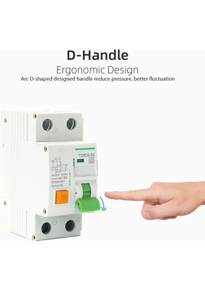 Tip A Rcbo 6ka 1p+N Aşırı Akım ve Kaçak Korumalı Elektromekanik Kaçak Akım Devre Kesici, 16A (Yurt Dışından)