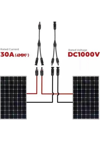 Güneş Paneli Için Güneş Konnektörleri Y Dalı Paralel Pv Adaptör Kablosu Tel Fiş Takım Seti (M/ff+F/mm) (Yurt Dışından) fiyatları