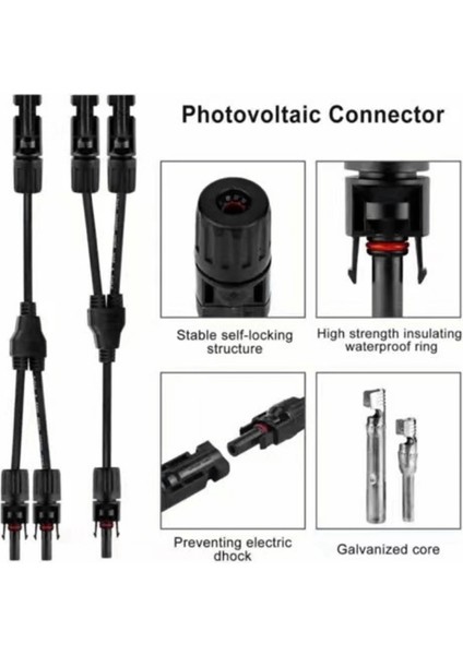 Güneş Paneli Için Güneş Konnektörleri Y Dalı Paralel Pv Adaptör Kablosu Tel Fiş Takım Seti (M/ff+F/mm) (Yurt Dışından) fırsatları