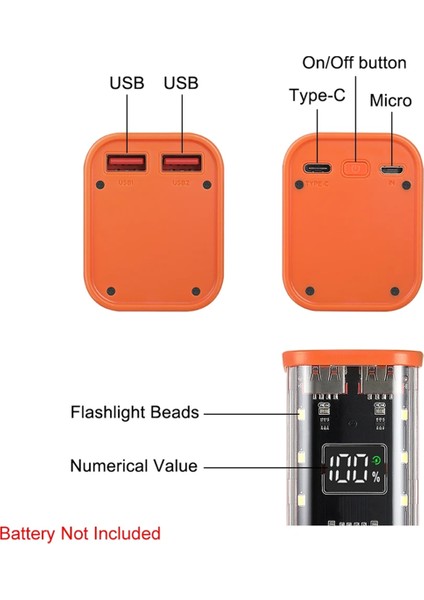 8 Yuvalı 18650 Dıy Power Bank Kılıfı Hızlı Şarjlı Power Bank Kılıfı Büyük Kapasiteli Dijital Ekranlı Pil Depolama Siyah (Yurt Dışından) fiyatları