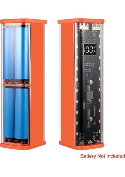 8 Yuvalı 18650 Dıy Power Bank Kılıfı Hızlı Şarjlı Power Bank Kılıfı Büyük Kapasiteli Dijital Ekranlı Pil Depolama Siyah (Yurt Dışından) modelleri