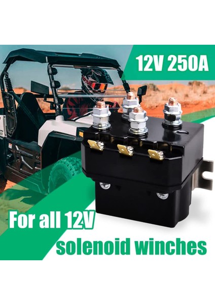 Aut Utv 5000-7000LBS Vinç Için 12V 250A Vinç Solenoid Röle Kontaktörü (Yurt Dışından)