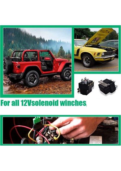 Aut Utv 5000-7000LBS Vinç Için 12V 250A Vinç Solenoid Röle Kontaktörü (Yurt Dışından)